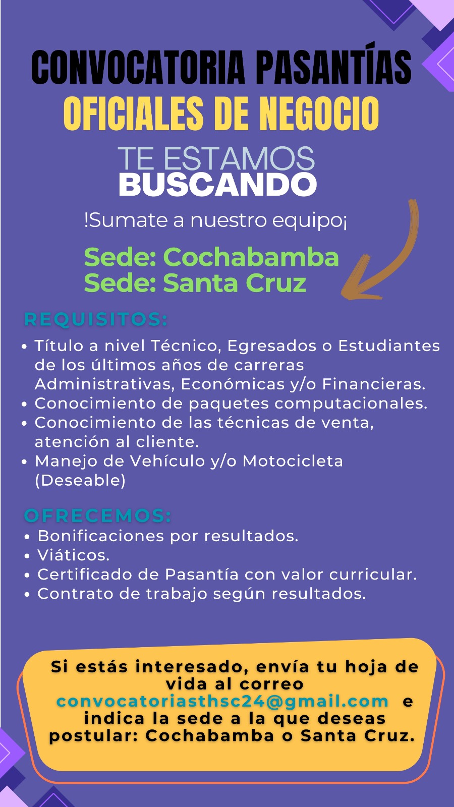 Pasantía – Oficial de Negocios